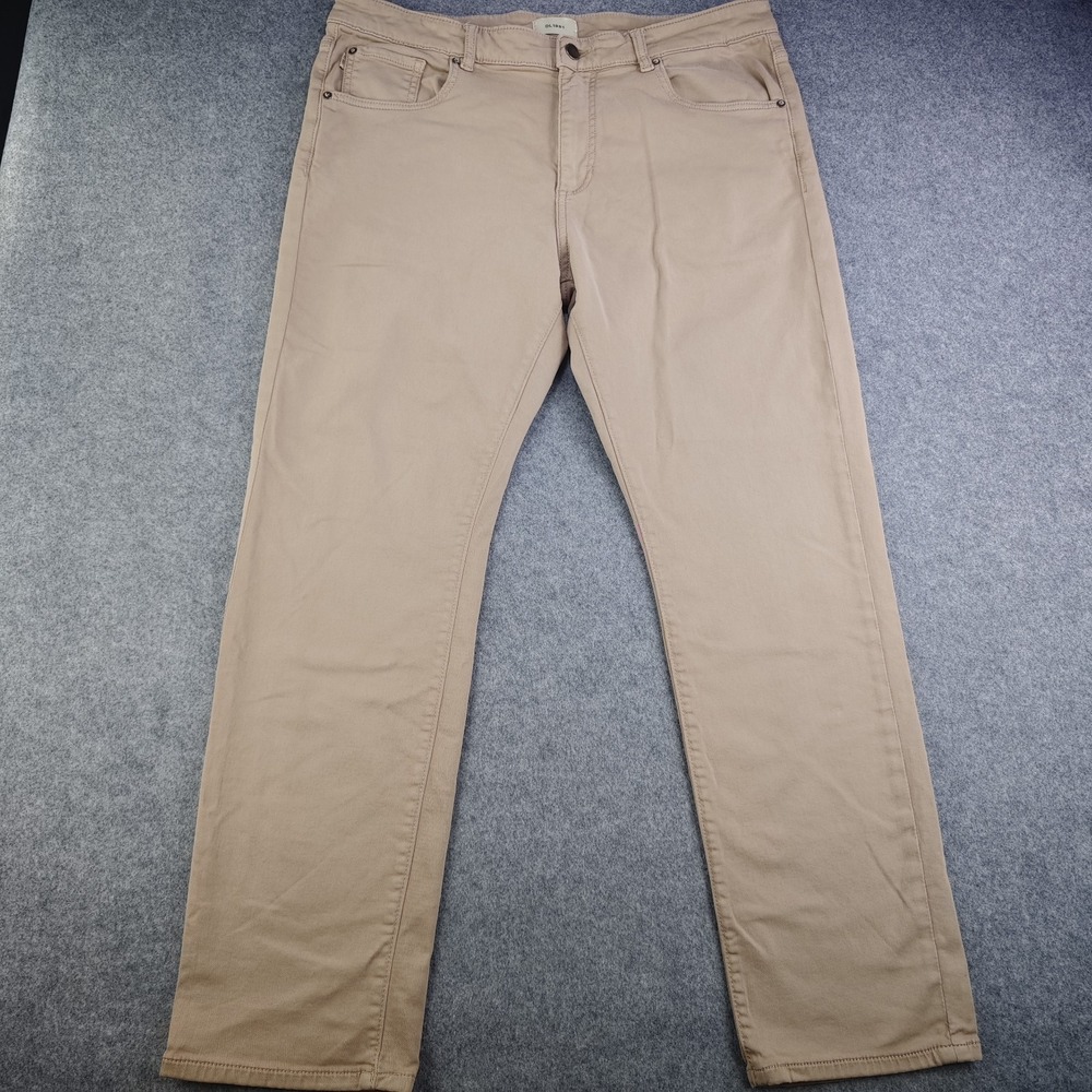 DL1961 Russel Slim Straight Jeans Mens 38x32 Khaki‎ Tan Stretch 5 Pocket